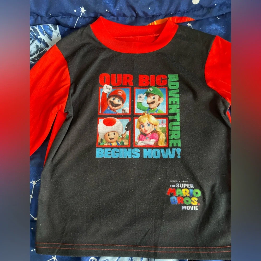 Nintendo Super Mario Movie Boys Pajama Set Size 6 - Picture 2 of 8